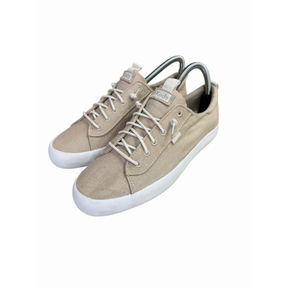 Keds Kickback Canvas Sneakers Womens Size 8.5 Beige Canvas Casual Slip On